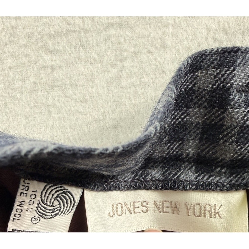 Vtg Jones New York Pencil Skirt 8 Midi Wool Checked Fully Lined Office Career - Picture 6 of 12